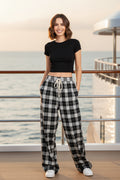Women Oversized Plaid Baggy Sweatpants