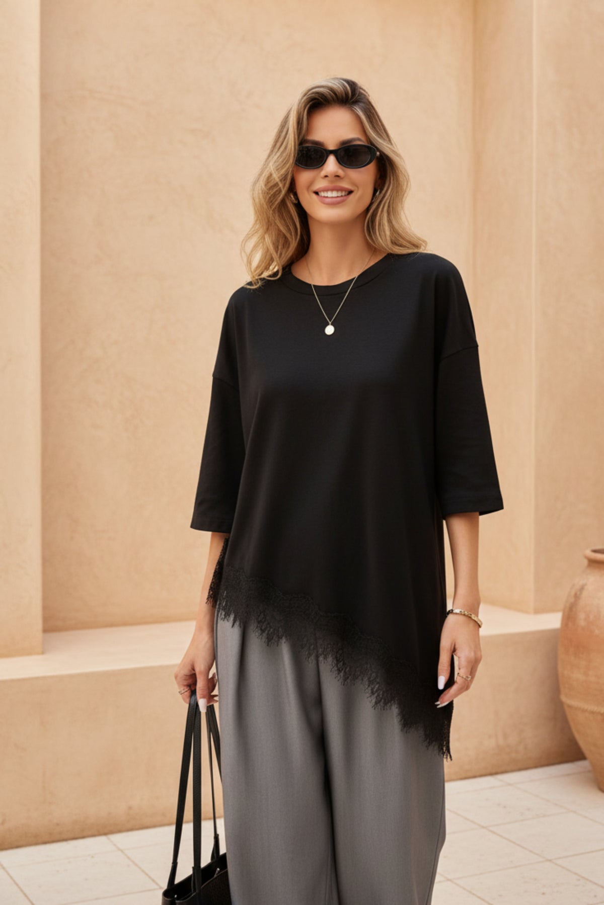 Women Oversized Leopard Ruffle T-Shirt