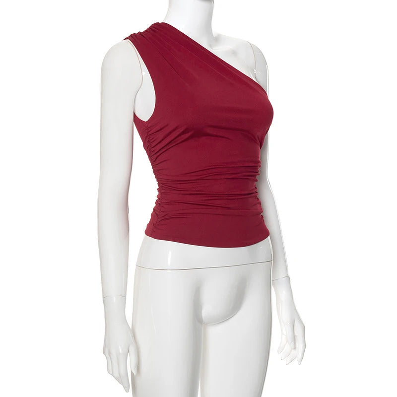 Women One-Shoulder Backless Tank Top
