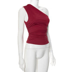 Women One-Shoulder Backless Tank Top