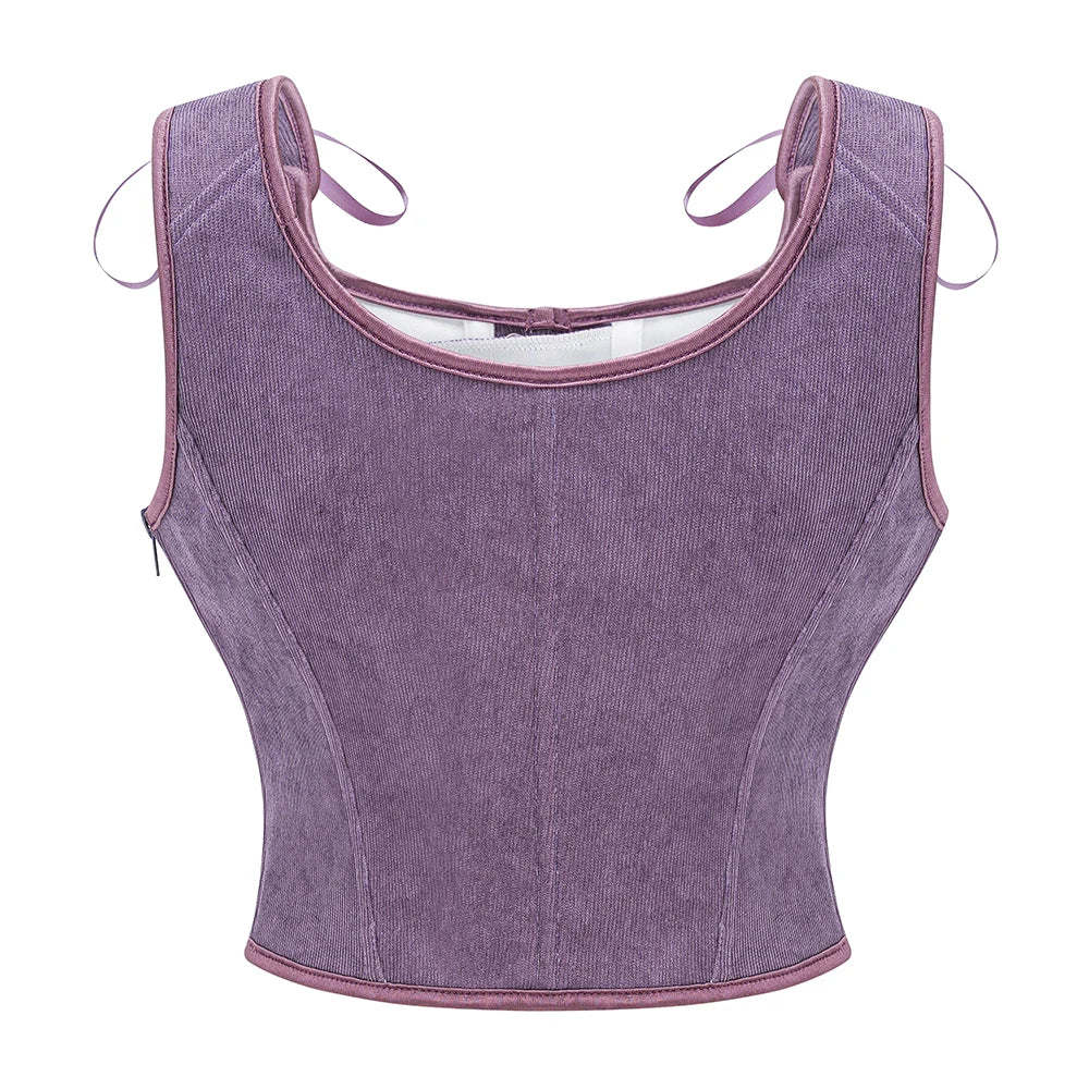 Women Victorian Lace-Up Tank Top