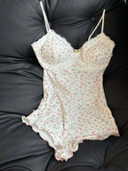 Women Floral Lace Trim Tank Top