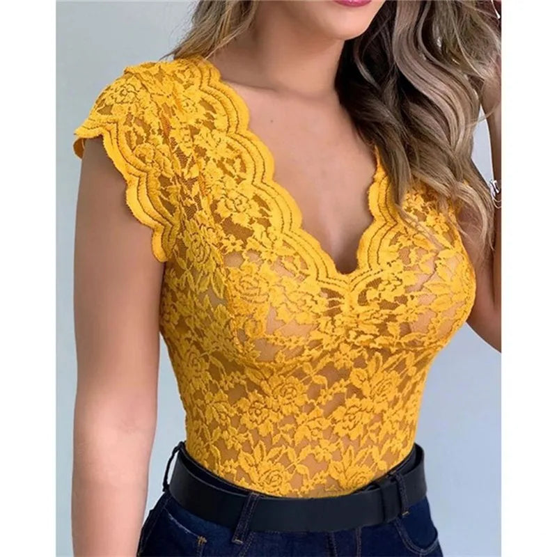 Women Lace V-Neck Camisole Tank Top