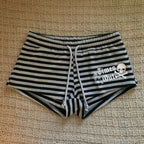 Women Striped Skull Print Shorts