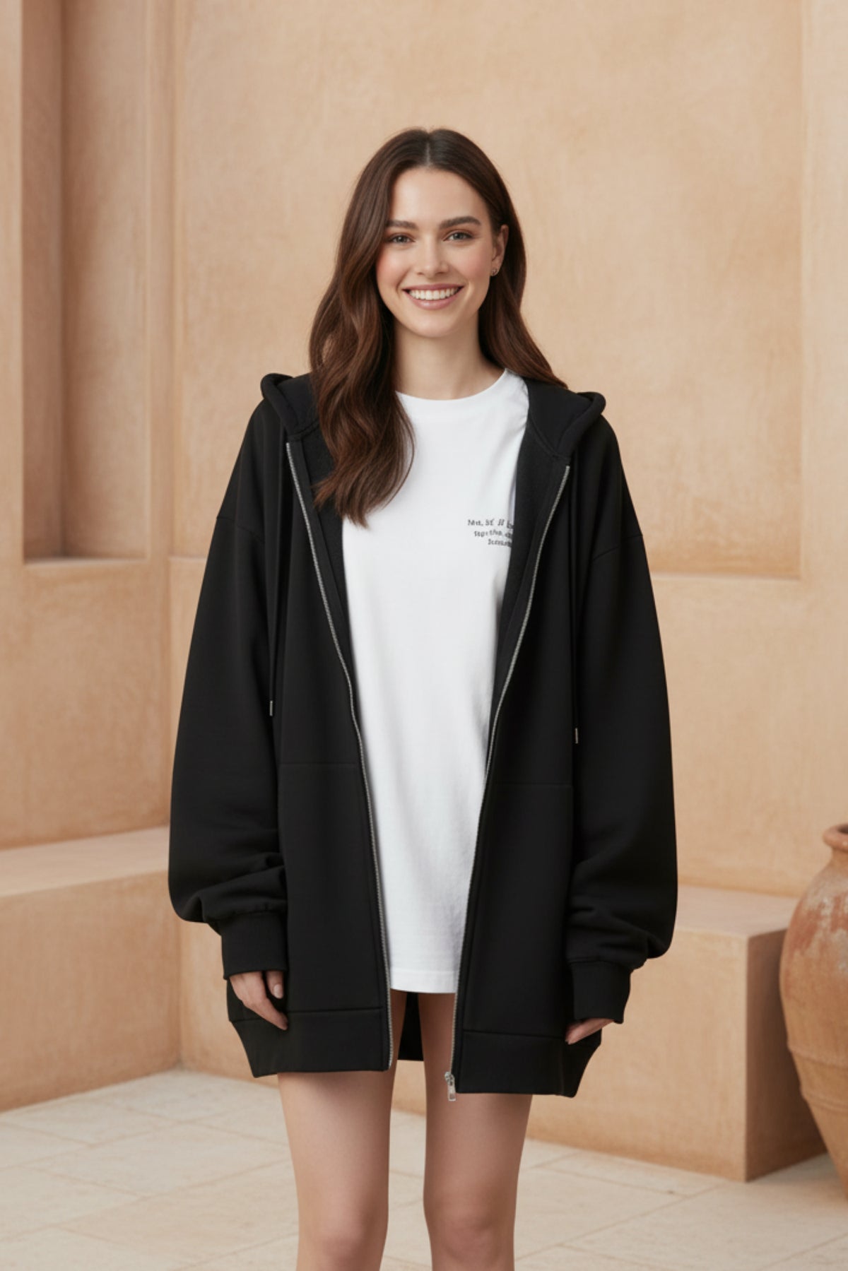 Women Korean Zip-Up Hoodie