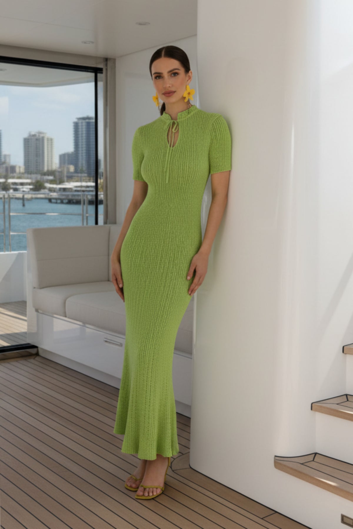 Women Ribbed Knit Maxi Dress