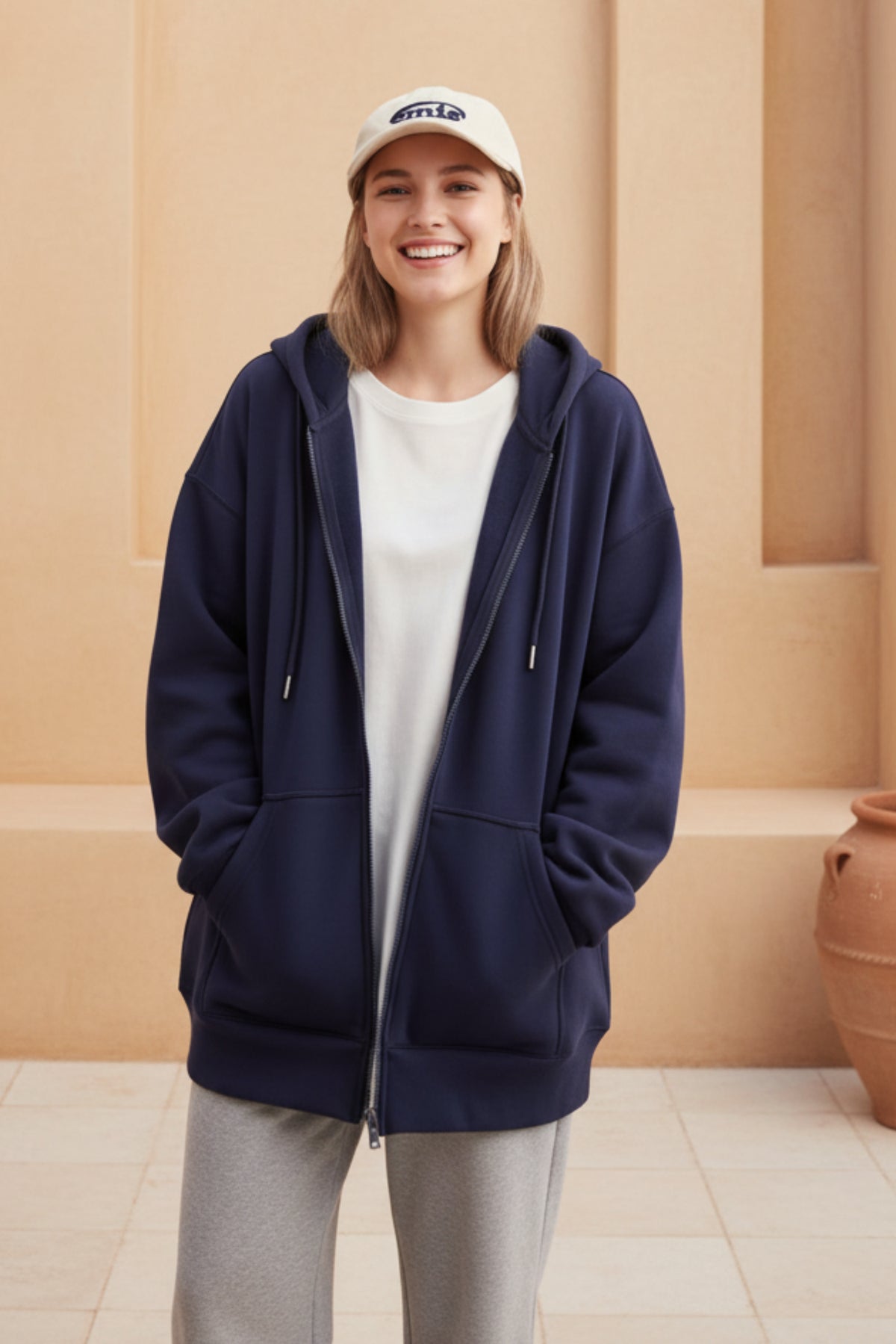 Women Korean Zip-Up Hoodie