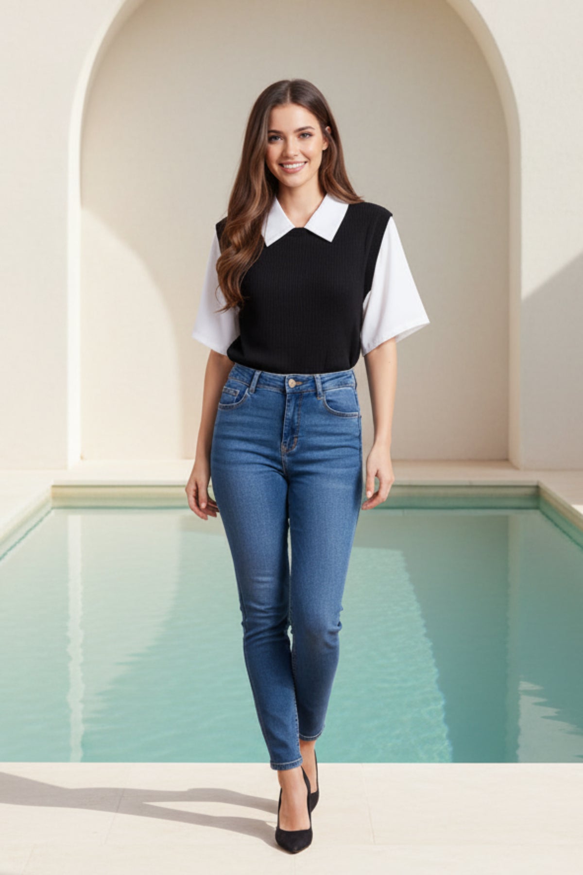 Women Two-Piece Polo Shirt
