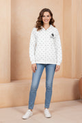 Women Cartoon Dot Print Hoodie