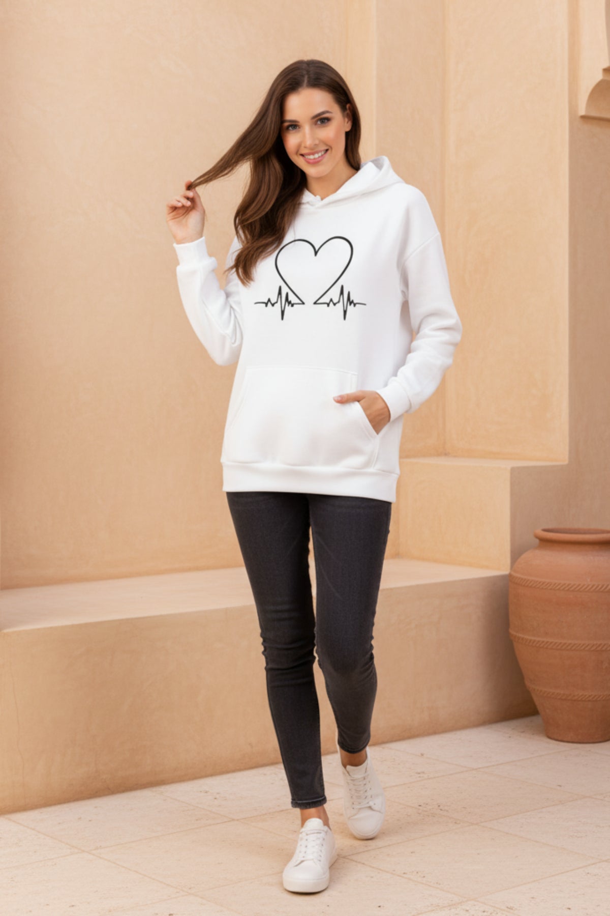 Women Casual Graphic Pullover Hoodie