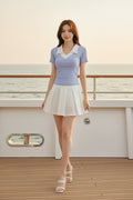 Women Slim Fit Polo Neck T-Shirt