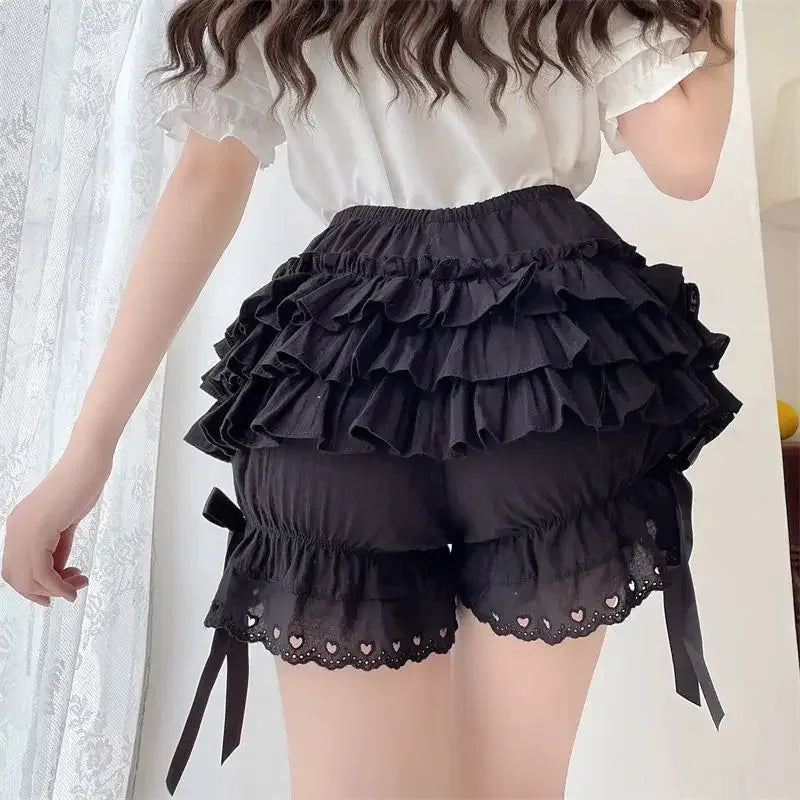 Women Pleated Lolita Bloomers Shorts