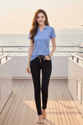 Women Short-Sleeve Knit Polo Shirt