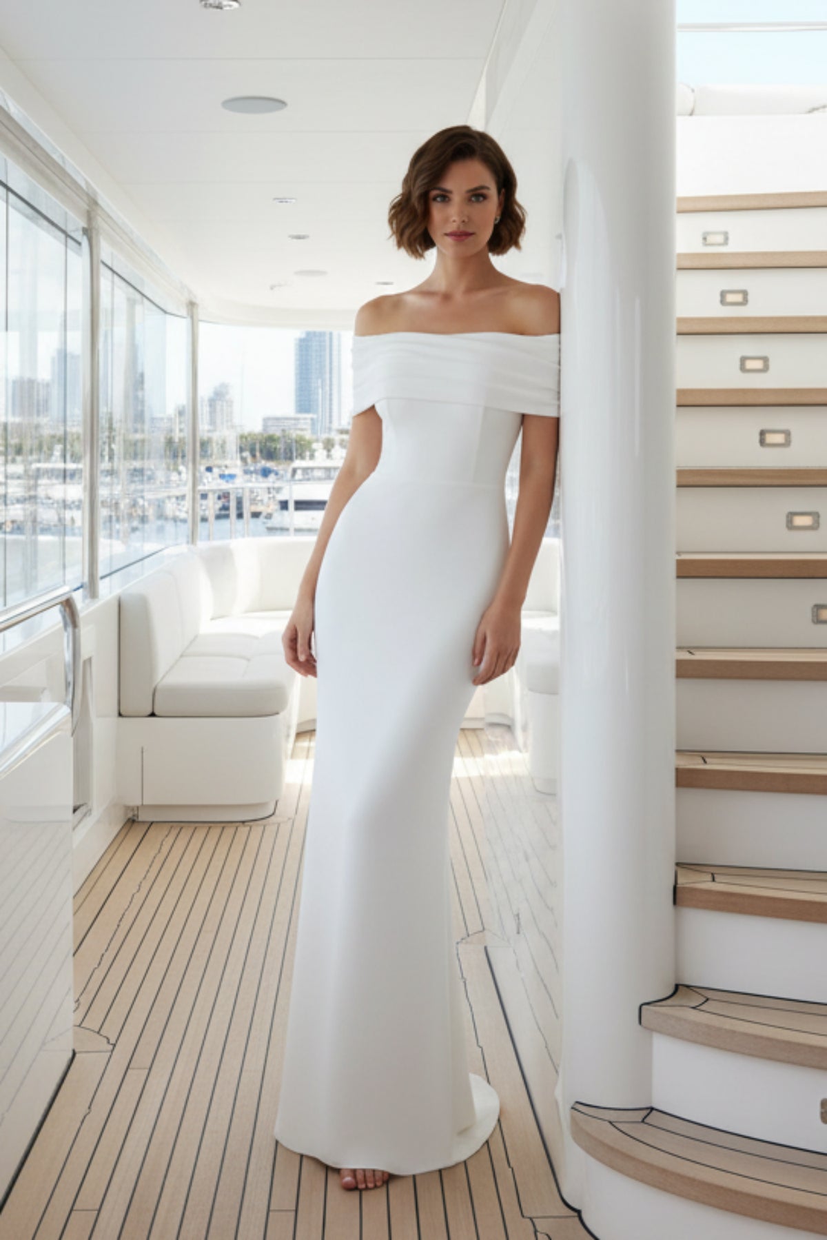 Women Off-Shoulder Bodycon Midi Dress