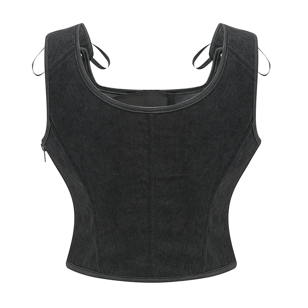 Women Victorian Lace-Up Tank Top