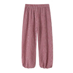 Women Plaid Drawstring Wide-Leg Pants