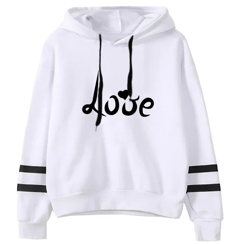 Women Love Print Soft Hoodie