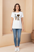Women Leopard Heart Print T-Shirt