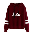 Women Love Print Soft Hoodie