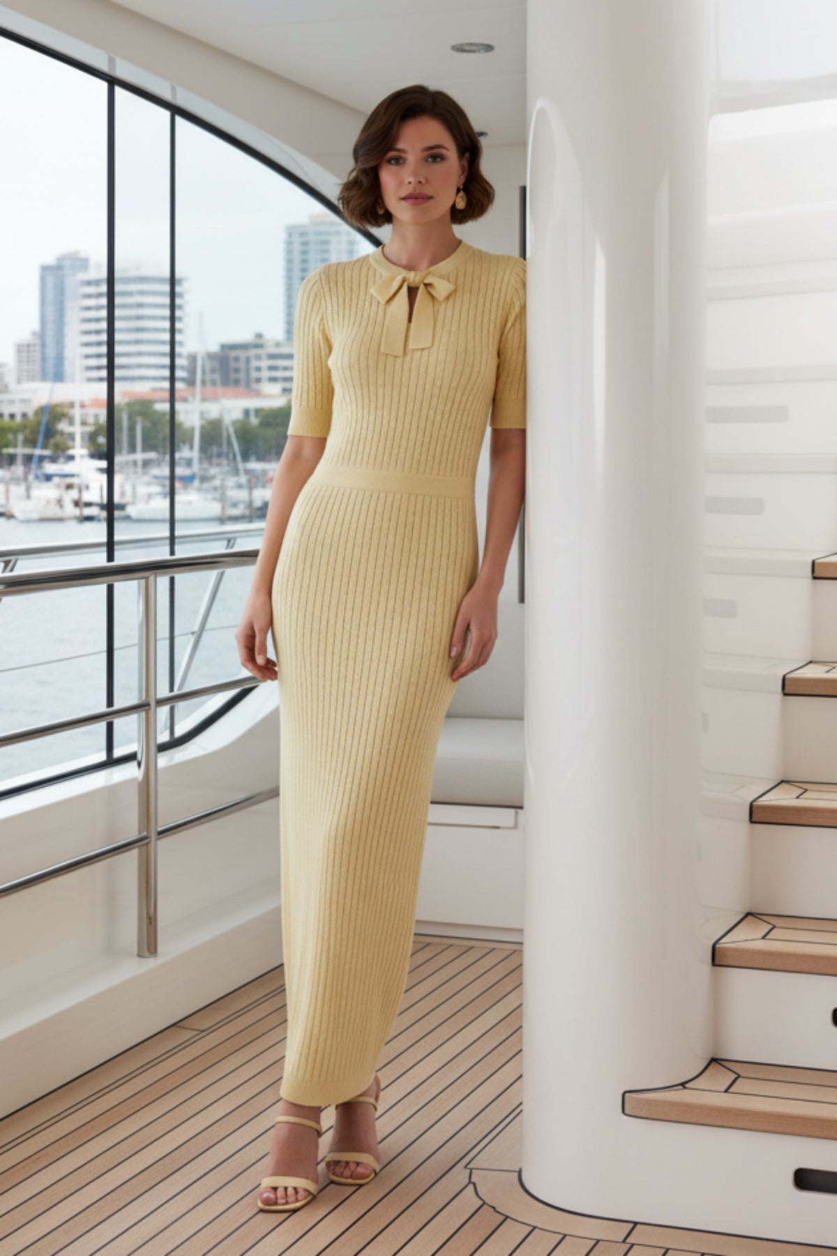 Women Ribbed Knit Maxi Dress