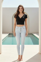 Women V-Neck Corset Tank Top