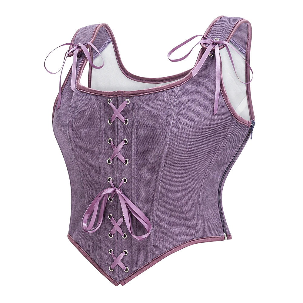 Women Victorian Lace-Up Tank Top